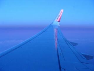 Blick aus dem Flugzeug - Dmmerung